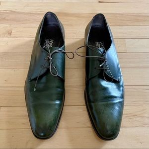 Salvatore Ferragamo Green Leather Dress Shoes